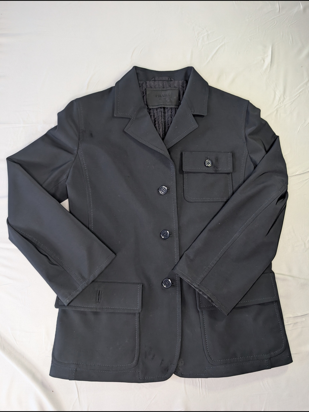Prada Classic Black Women's Blazer Jacket - Tailored Button Front